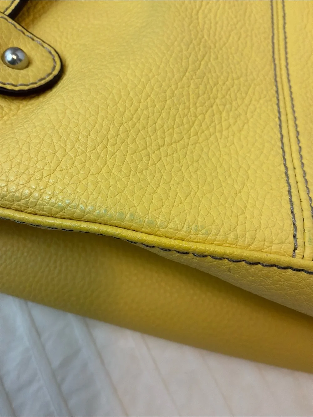 Tignanello Yellow Leather Hand Bag